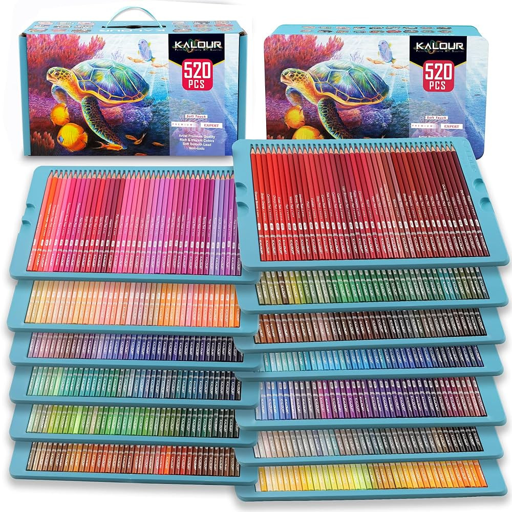 KALOUR Pro Colored Pencils,Set of 520 Colors,Artists Soft Core with Vibrant Color,Ideal for Drawi... | Amazon (US)