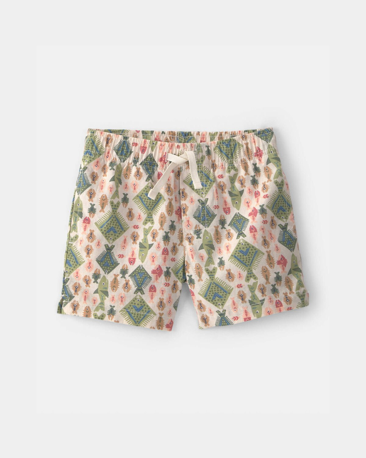 Toddler Boy Fish Linen Shorts - Beige | Carter's Inc