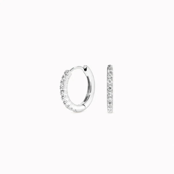 Silver Huggie Hoop Earrings - Eva | Linjer