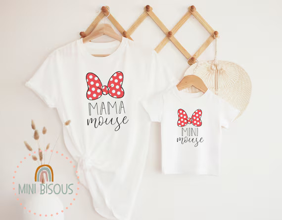 Mama Mouse Unisex T-Shirt, Mini Mouse Toddler T-Shirt , Cute Mouse Tee Theme Park, Happiest Place... | Etsy (US)