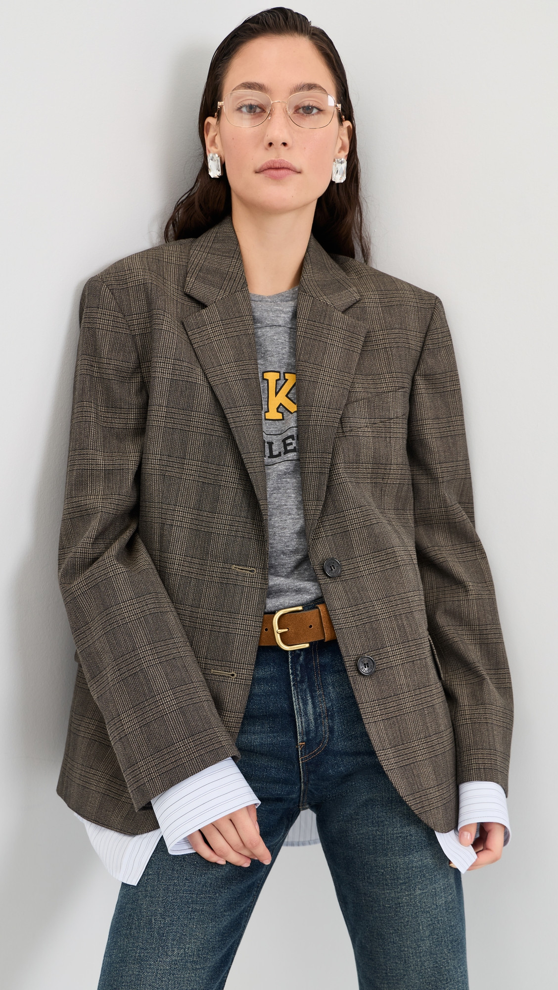 Acne Studios Wool Blend Blazer Brown/Black 36 | Shopbop