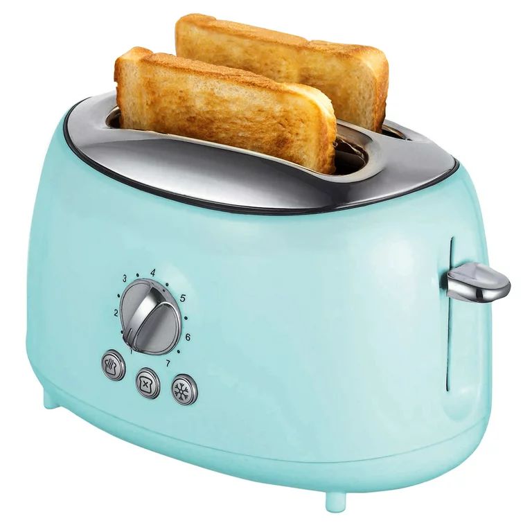 Brentwood Cool-Touch 2-Slice Retro Toaster with Extra-Wide Slots (Blue) | Walmart (US)