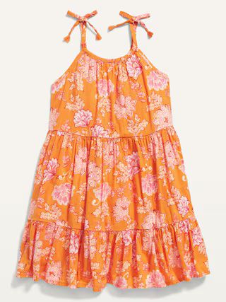 Tie-Shoulder Tiered Floral Swing Dress for Toddler Girls | Old Navy (US)