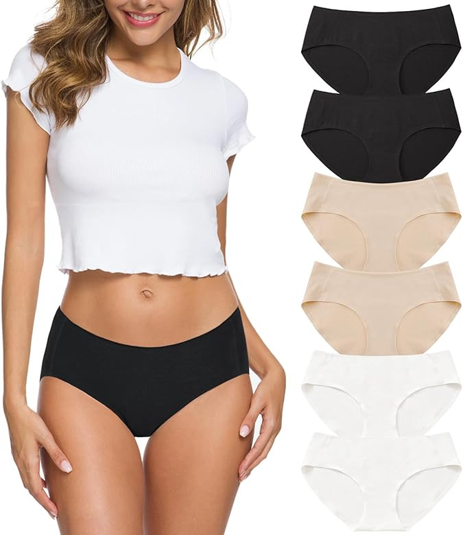Wealurre Cotton Bikini Women's Breathable Panties Seamless Comfort Underwear | Amazon (US)