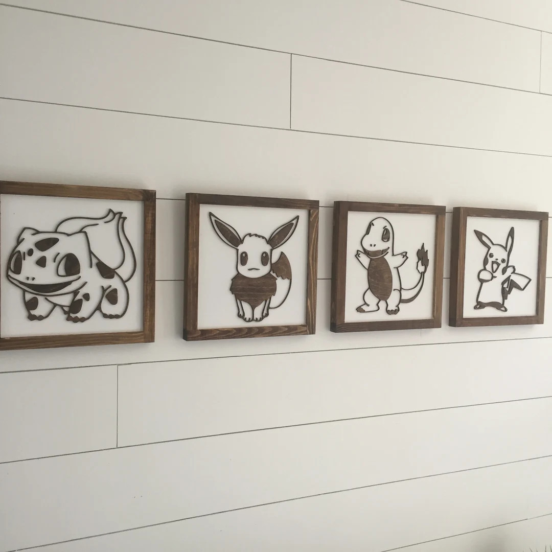 Pokemon Wood Signs | 11x11 inch | Pokemon Home Decor | Pokemon Bedroom | Etsy (US)
