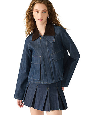 Steve Madden Women's Justina Collared Jacket - Macy's | Macy's