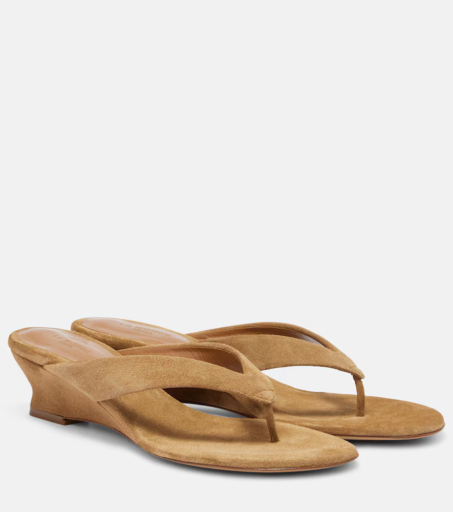 Le Monde Beryl Micro Wedge 40 suede thong sandals | Mytheresa (UK)