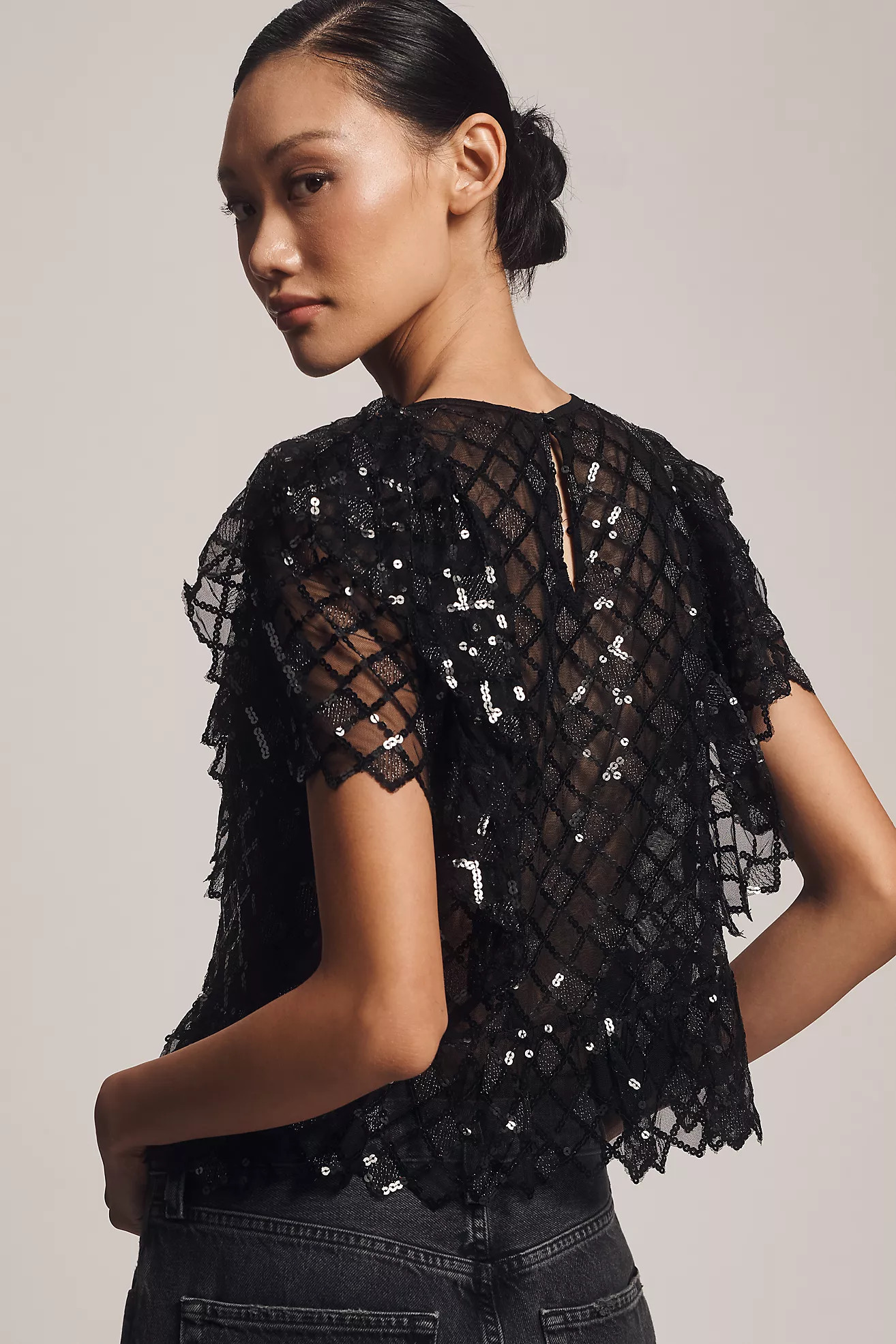 By Anthropologie Semi-Sheer Sequin Top | Anthropologie (US)