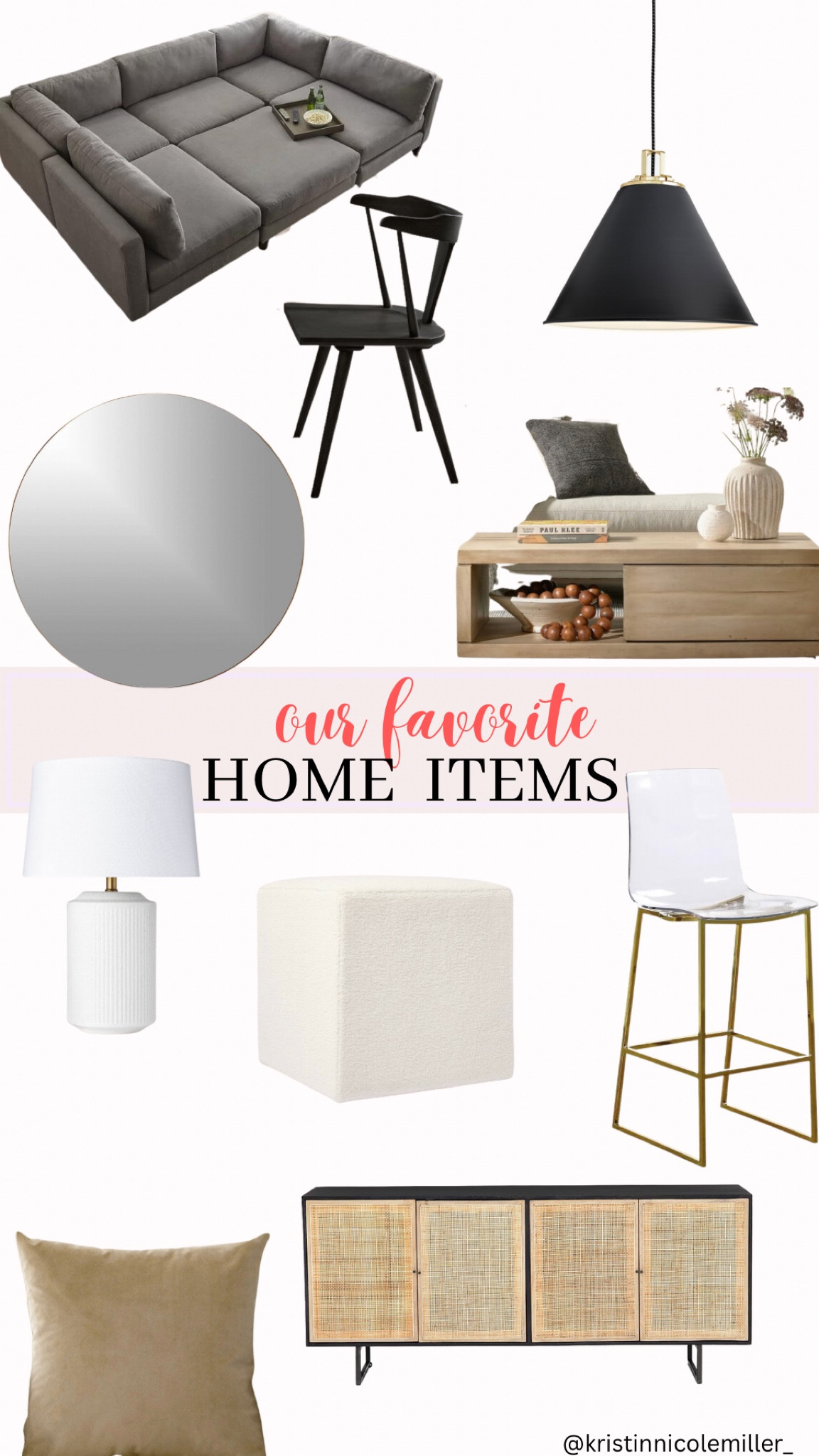 Home decor, coffee table, barstool, counter stool, ottoman, mirror, lamp, dining chair, dining table, pendant light, modern home, modern chair, modern table, moddern mirror, round mirror, boucle

#LTKhome #LTKunder100 #LTKsalealert