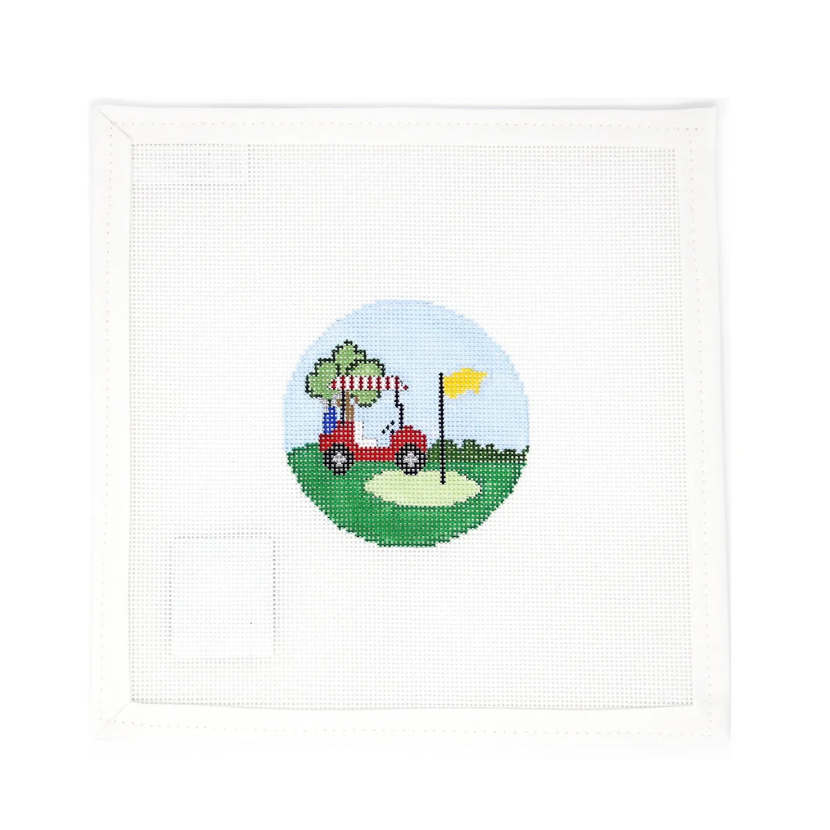 Golf Cart Scene Ornament | Greystone Needlepoint