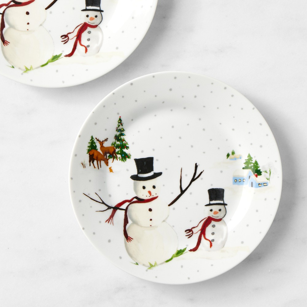 Open Kitchen by Williams Sonoma Snowy Day Appetizer Plates, Set of 4 | Williams-Sonoma