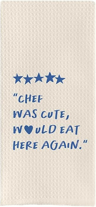 DOTAIN Funny Kitchen Towel, Chef Would Eat Here Again Waffle Weave Dish Towel Cloth Decor, Kitche... | Amazon (US)