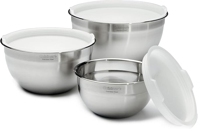 Cuisinart Mixing Bowl Set, Stainless Steel, 3-Piece, CTG-00-SMB | Amazon (US)