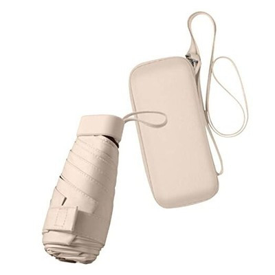 Mini Travel Sun Umbrella for Purse With Case,Small Compact UV Umbrella Beige  | eBay | eBay US