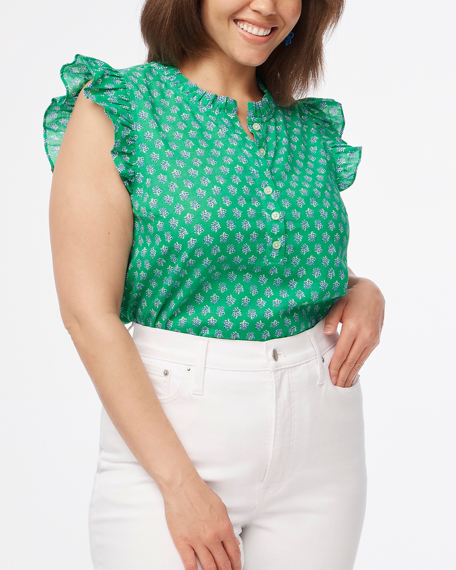Flutter-sleeve top | J.Crew Factory