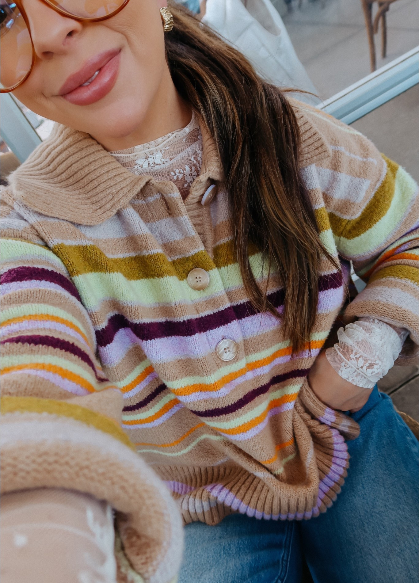 Free people striped sweater & lace top. Wearing size small.

Sheer lace layering top
Free people style
Striped sweater
Collared sweater
Madewell jeans

#LTKgrwm #LTKootd #LTKPetite