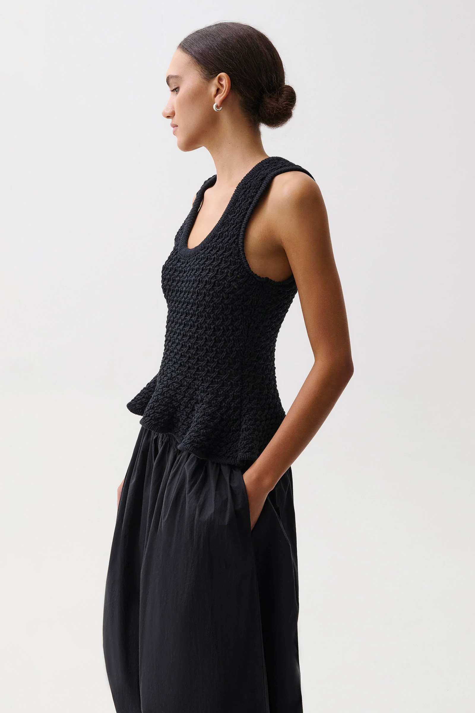 Anna Peplum Sweater - Black | Pistola Denim