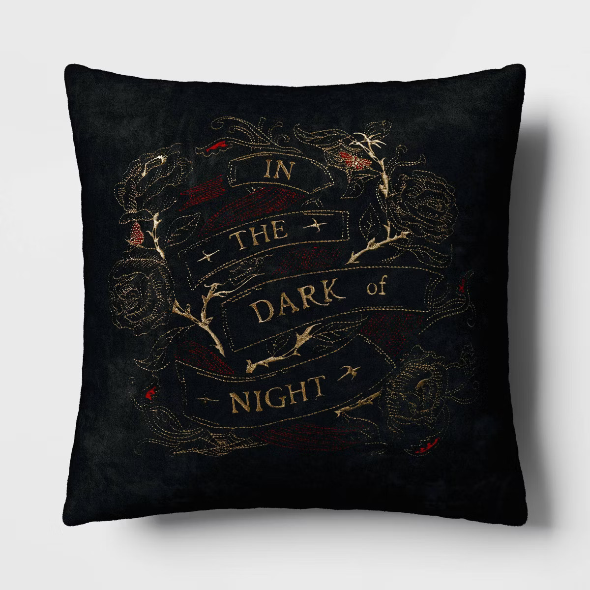 Square The Dark of The Night Embroidered Velvet Throw Pillow Black - Threshold™ | Target