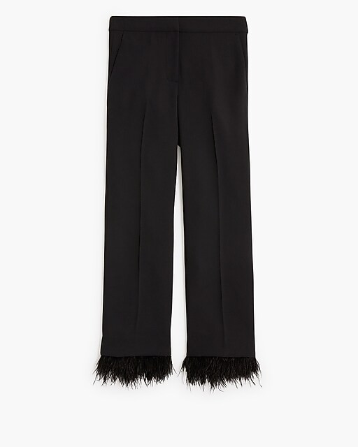 Feather-trim flare cropped pant | J.Crew Factory