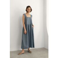 Linen Dress in Blue, Summer Sleeveless Dress, Linen Maxi Tunic, Loose. Women's Clothing | Etsy (US)