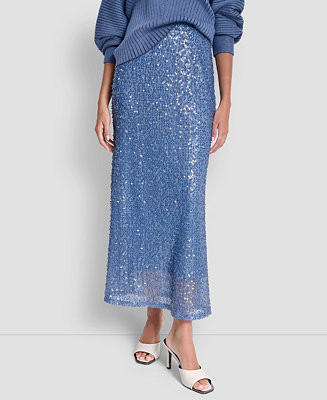 Women's Pull-On Knit Sequin Skirt | Macy's