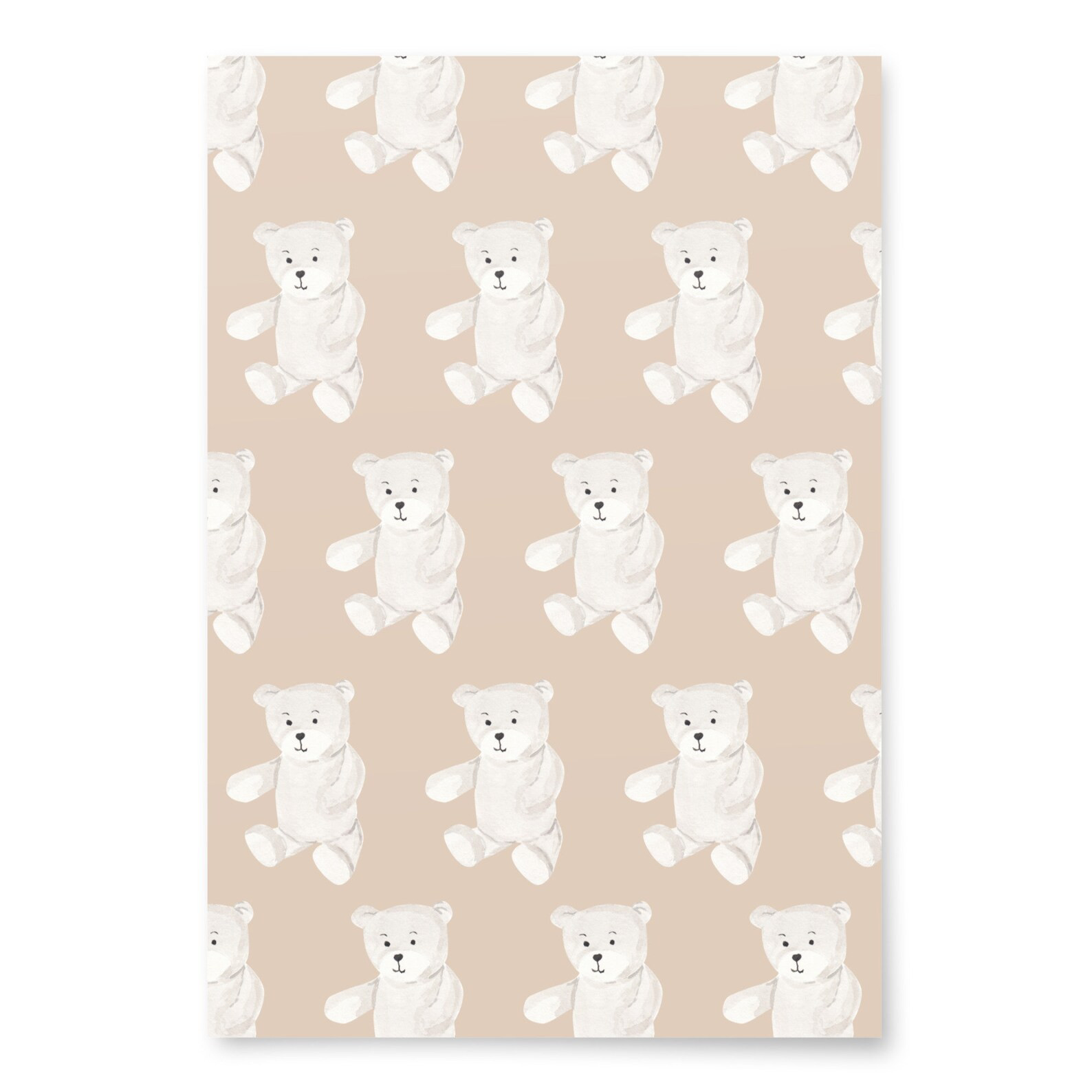 White Bear Wrapping Paper 3 Sheets Baby Shower Gift - Etsy | Etsy (US)