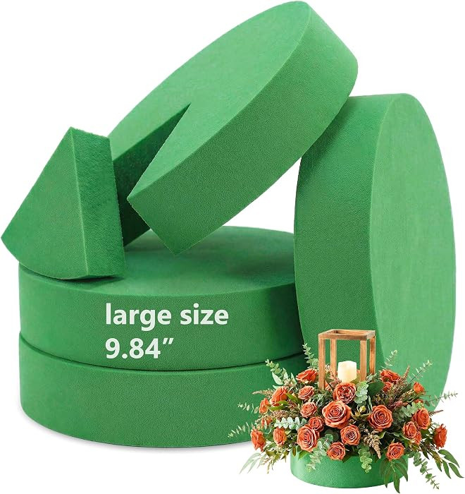 Pack of 4 Round Floral Foam,Dry and Wet Green Flower Foam for Flower Arrangements Supplies,Floral... | Amazon (US)