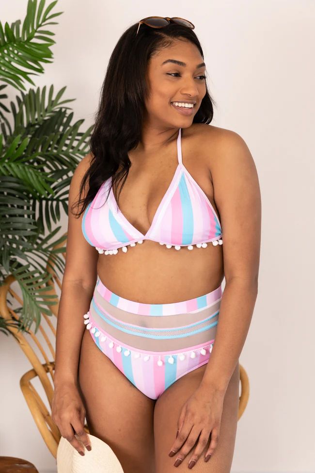 Sailing Through Paradise Multi Striped Bikini Bottom | The Pink Lily Boutique