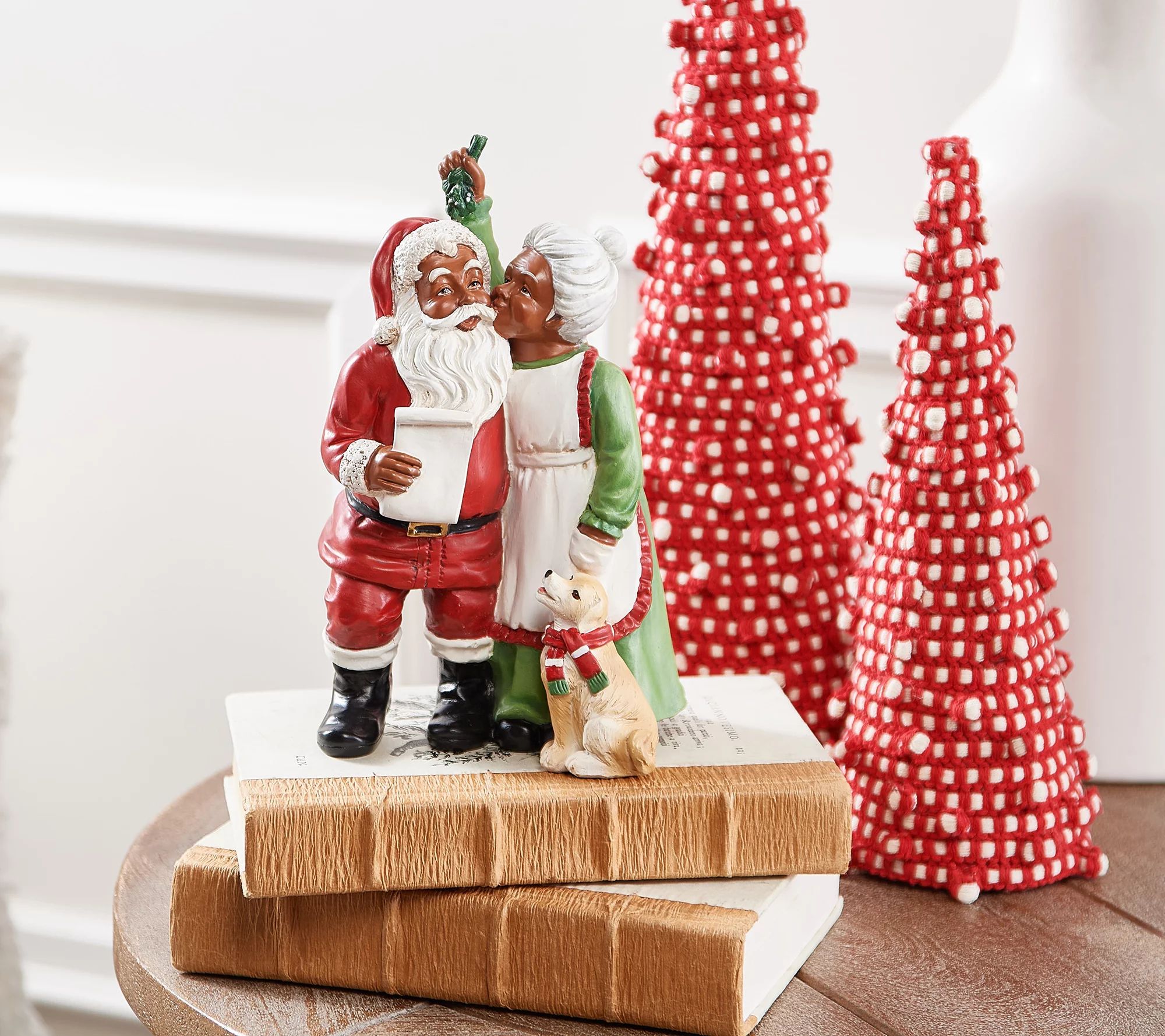 10" Santa and Mrs. Claus Under the Mistletoe by Valerie - QVC.com | QVC