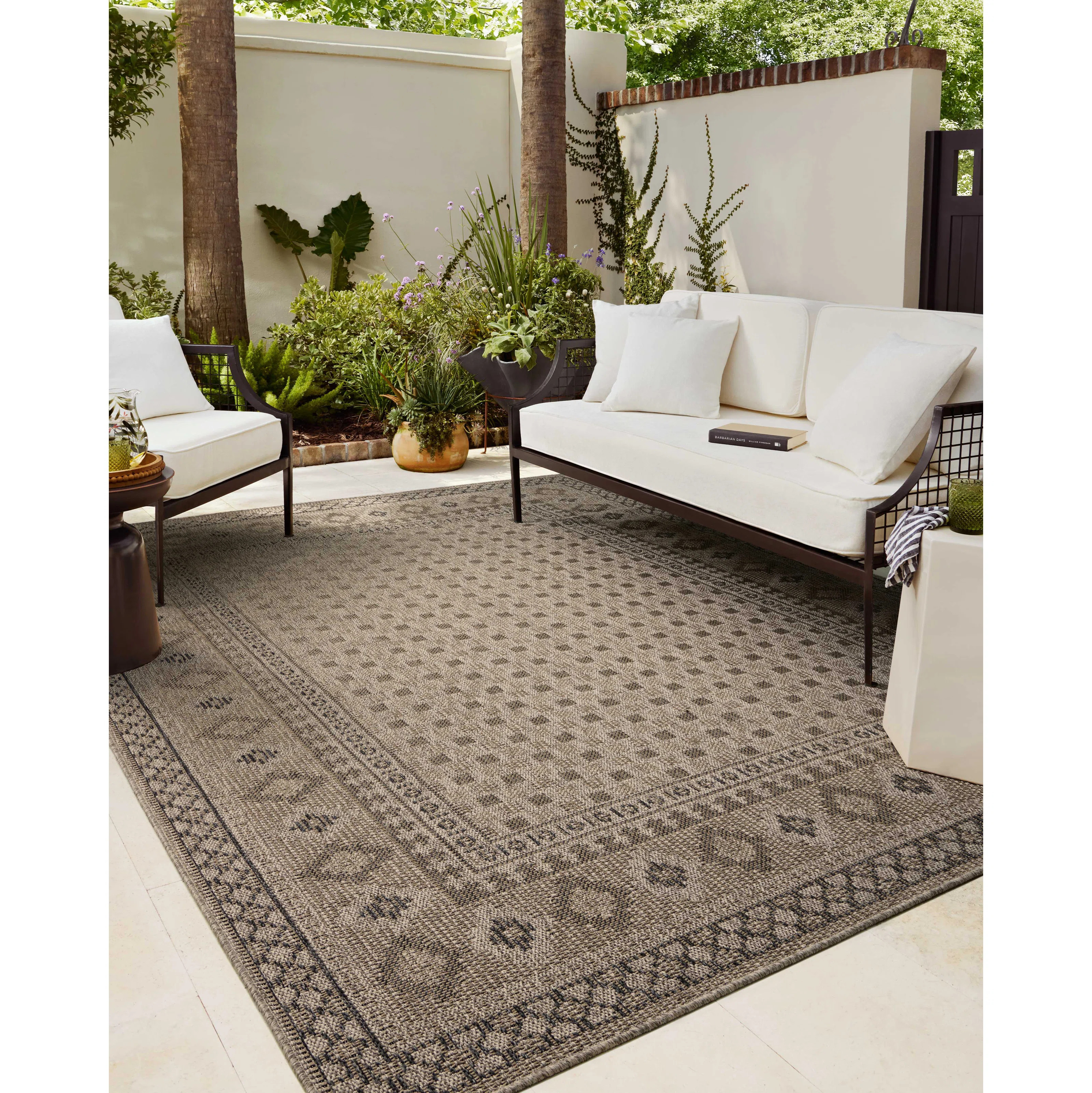 Chris Loves Julia x Loloi Providence Dove / Charcoal Indoor/Outdoor Area Rug | Wayfair North America