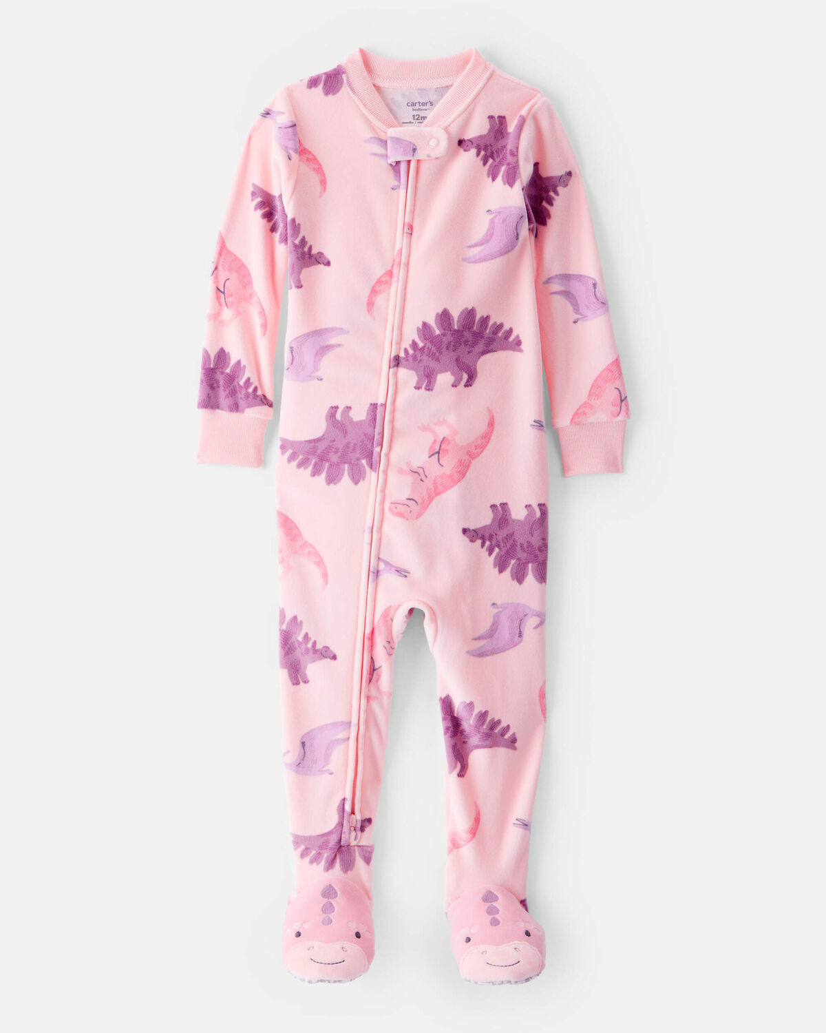 Toddler Girl Dinosaur DreamPlush Snug Fit 1-Piece Pajamas - Pink | Carter's Inc