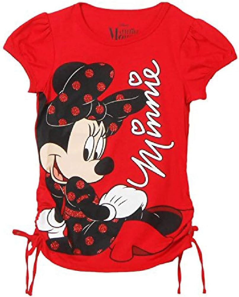Disney Girls Youth Minnie Mouse Sitting Tee, Red, Medium / 7/8 | Amazon (US)