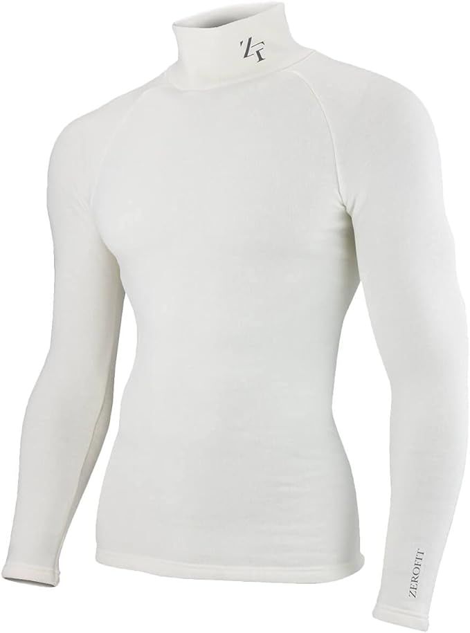 ZeroFit Men's Heat Rub Ultimate Mock Neck Baselayer - White - XL | Amazon (US)