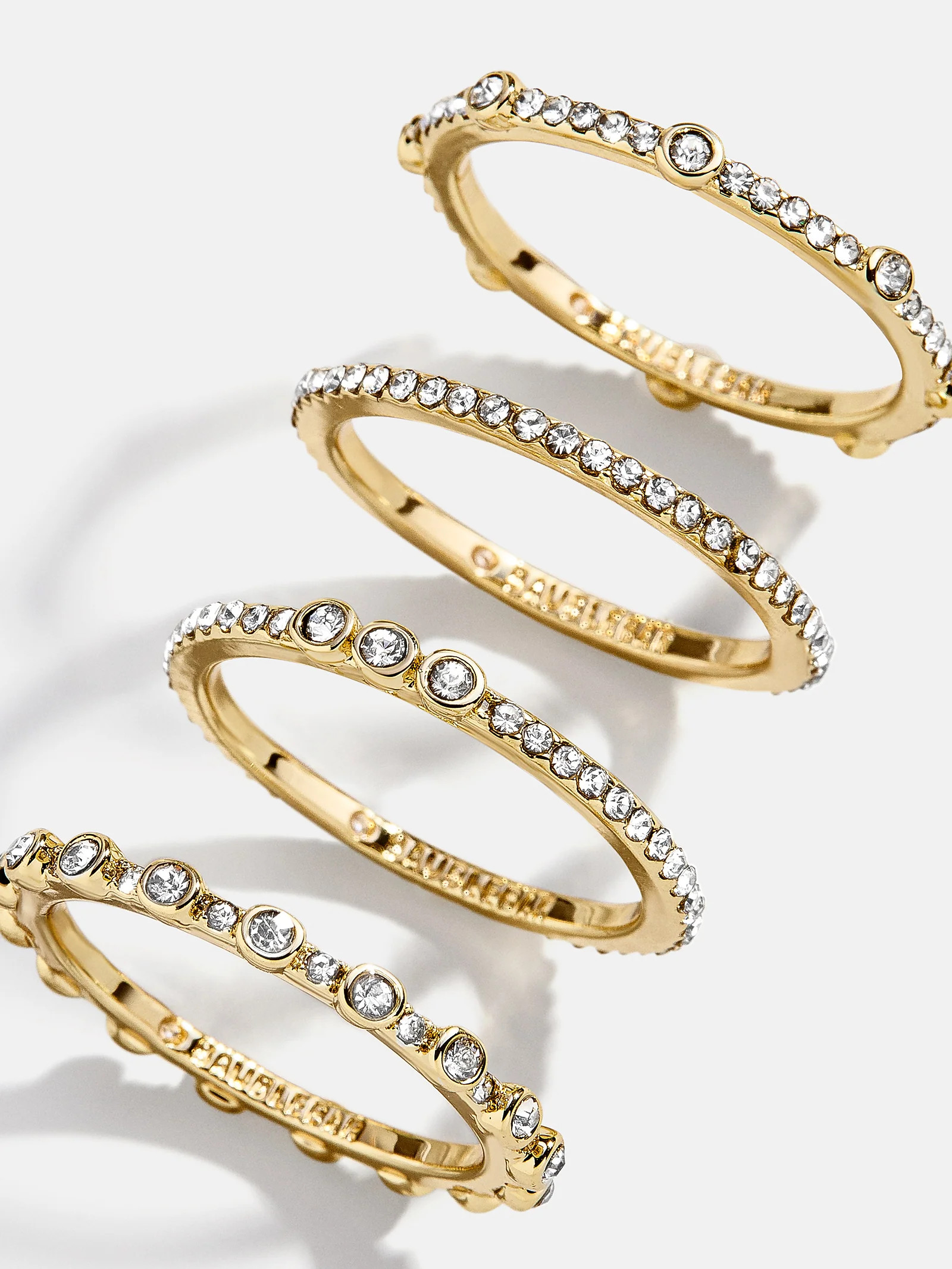 Maggie Ring Set - Clear/Gold | BaubleBar (US)
