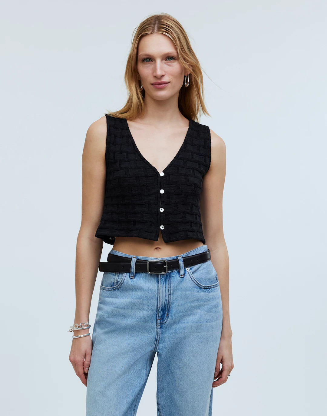Basketweave-Stitch Vest | Madewell