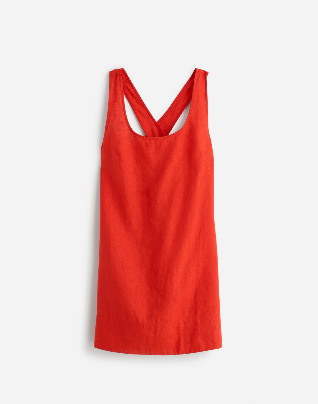 Cross-Back A-Line Mini Dress in Linen | Madewell