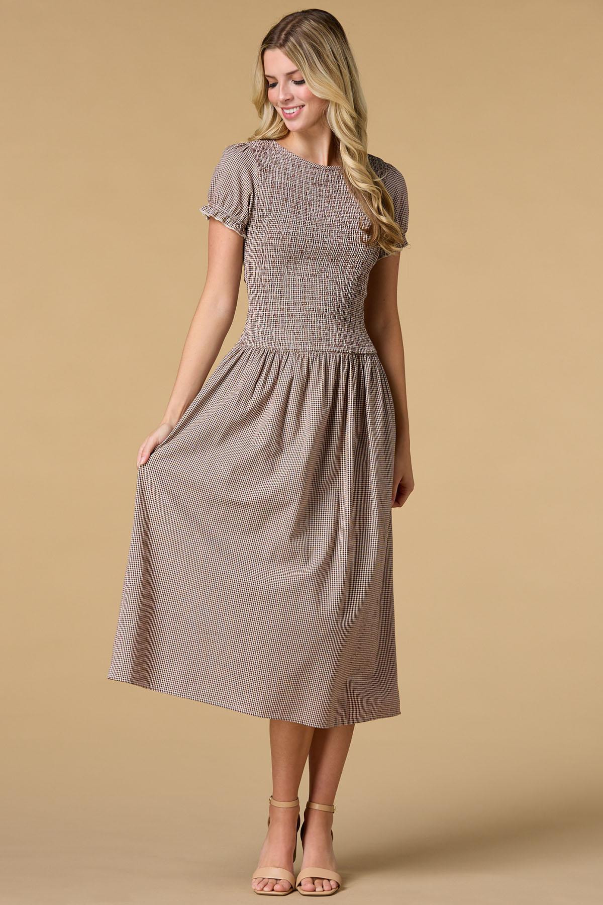 gingham girl midi dress | Versona