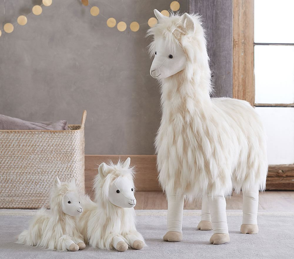 Standing Jumbo Faux-Fur Plush - Llama 36 | Pottery Barn Kids