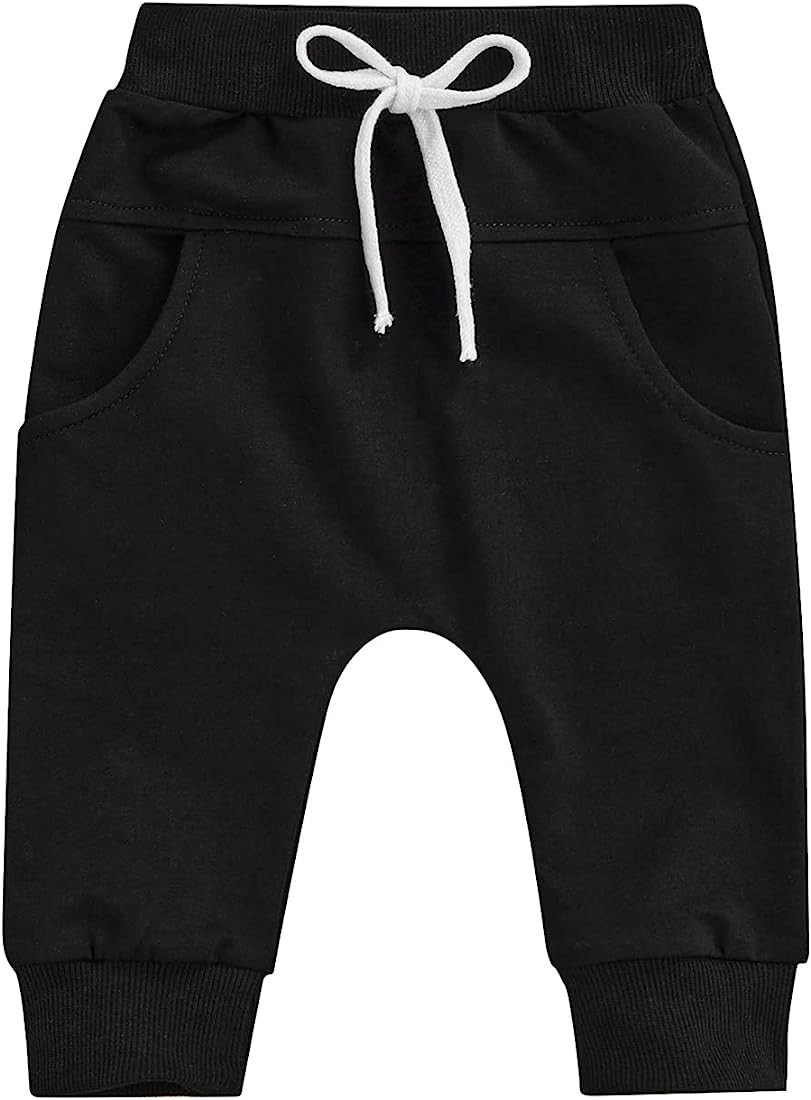 AEEMCEM Baby Boys Pants Infant Cotton Harem Pants Toddler Active Joggers Pants Casual Athletic Tr... | Amazon (US)