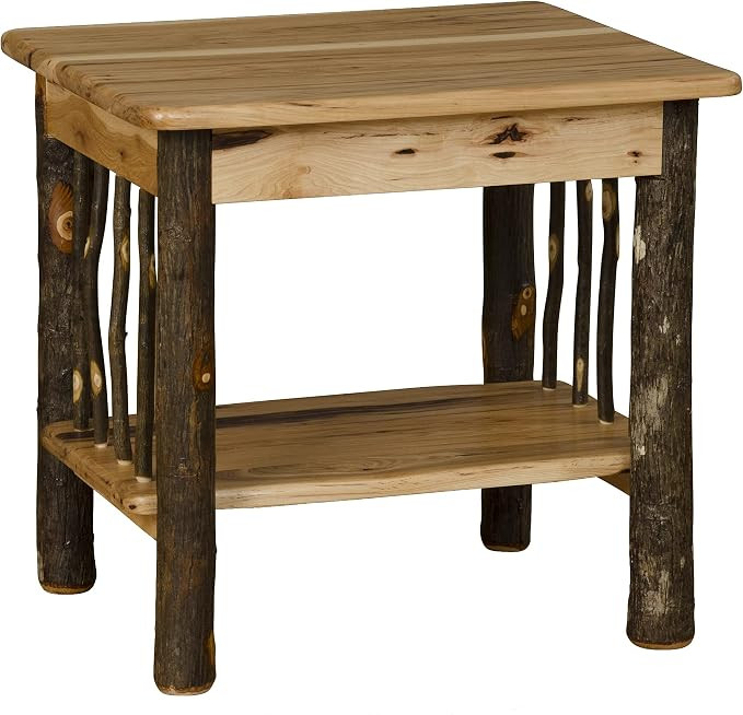 Hickory Log Spindle End Table | Amazon (US)