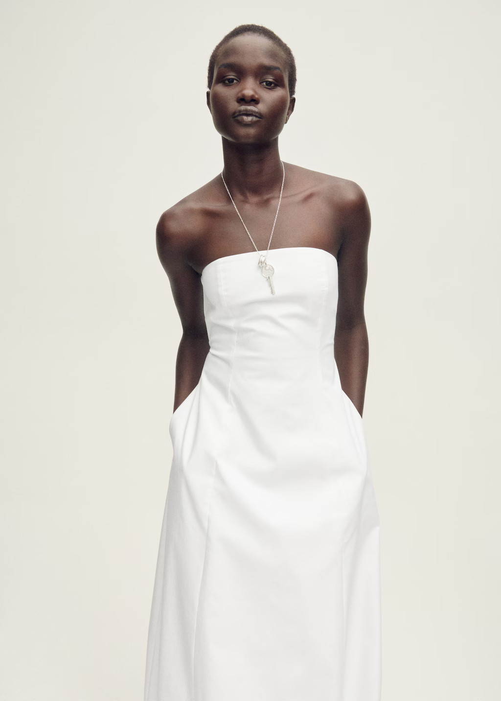 Strapless dress with puffed hem - Women | MANGO USA | Mango (US/MX/AU)