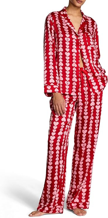 Victoria's Secret Satin Pajama Set, Long Sleeve Button Down Shirt & Pants, Sleepwear for Women (X... | Amazon (US)