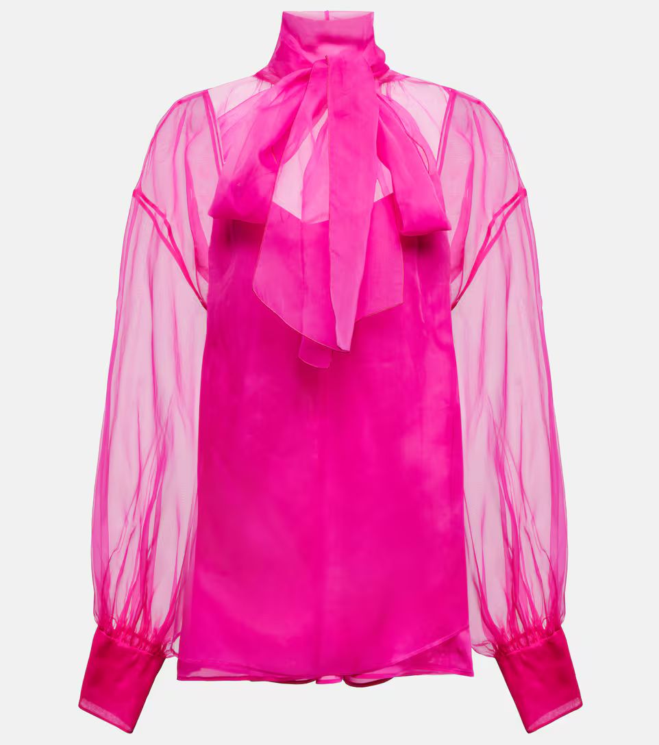 Tie-neck silk organza blouse | Mytheresa (UK)