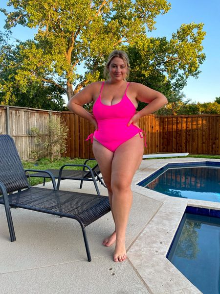 This is a very sexy, affordable plus size swimsuit option from Amazon! The color in person is out of this world. I’m so sad that this one didn’t offer enough coverage for my chest! Also, as you can see, it’s a pretty cheeky back. I love the lace up detail on the hips so you can play with where the swimsuit hits you.

This  Amazon one piece is $32, available in sizes S-XXL and 34 color variations. I am wearing XL.  #amazon #swimsuit 

#LTKswim #LTKunder50 #LTKcurves