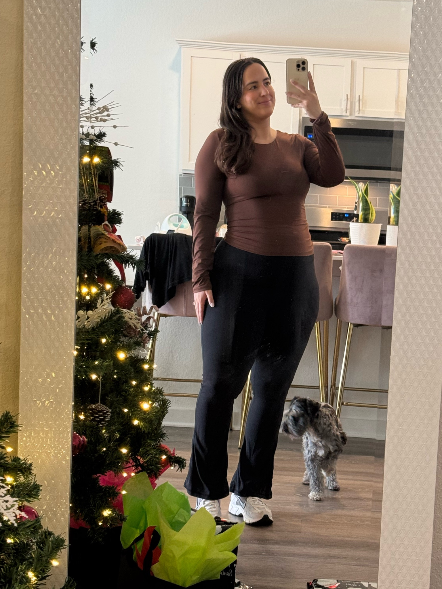 Favorite double lined long sleeve! I need another pair of flared leggings - these have been my go to since my pregnancy  

#LTKPlusSize #LTKActive #LTKHoliday