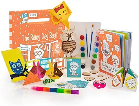 Open the Joy The Rainy Day Bag, Activity Bag Includes Coloring, Origami, Magic, Cards, Painting, Woo | Amazon (US)