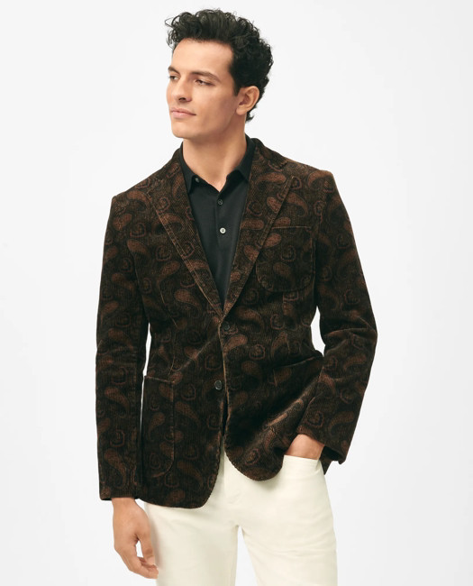 Brooks Brothers Men's Slim Fit Sport Coat in Paisley Cotton Blend Corduroy | Size 42 Regular | Brooks Brothers