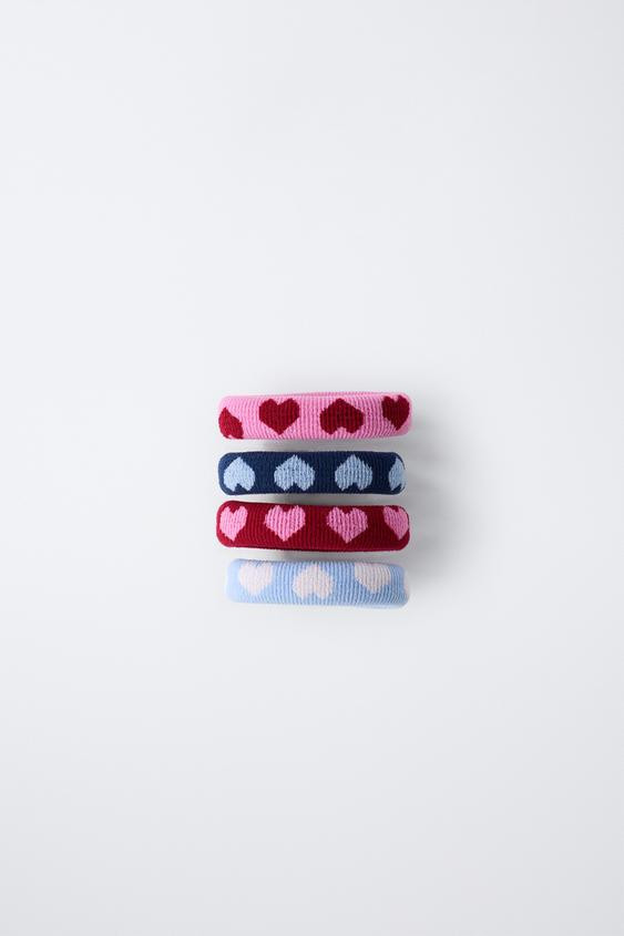 FOUR-PACK OF HEART SCRUNCHIES | Zara US