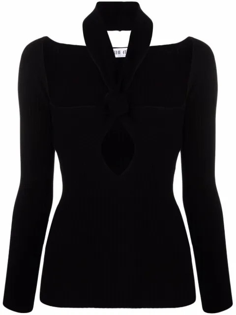 The Attico knot-detail long-sleeve Top - Farfetch | Farfetch Global