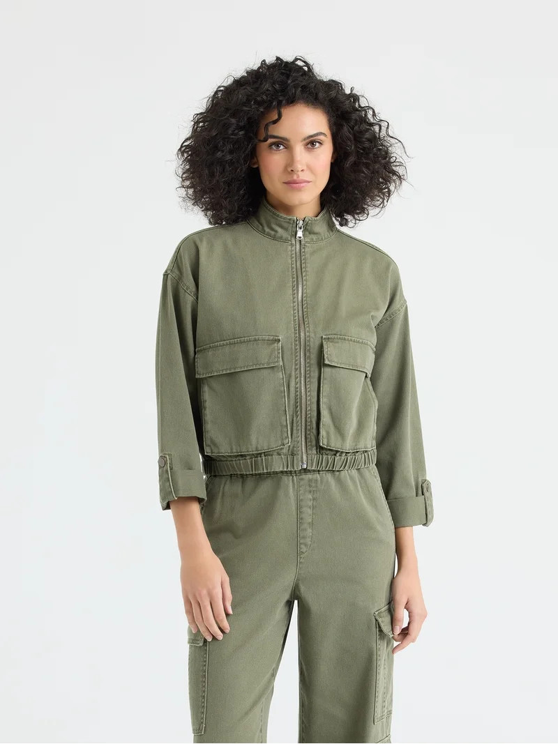 Sofia by Sofia Vergara Women's and Women's Plus Utility Crop Jacket, Sizes XS-4X | Walmart (US)